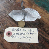 one word soul mantra necklace :: chosen just for you