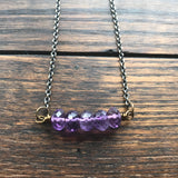 amethyst five deep breaths necklace {small}