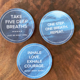 the "inhale, exhale" stickers