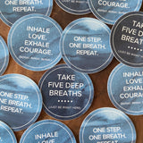 the "inhale, exhale" stickers